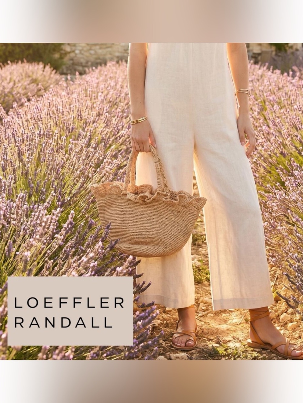 Loeffler Randall Cyrus Ruffled Woven Tote Bag In Natural - One Size